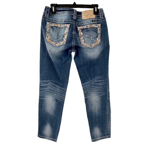MISS ME Signature Ankle Skinny Bling Pocket Denim Jeans Size 28 - Picture 4 of 14